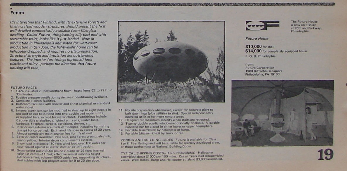 Whole Earth Catalog Fall 1969 Futuro Detail